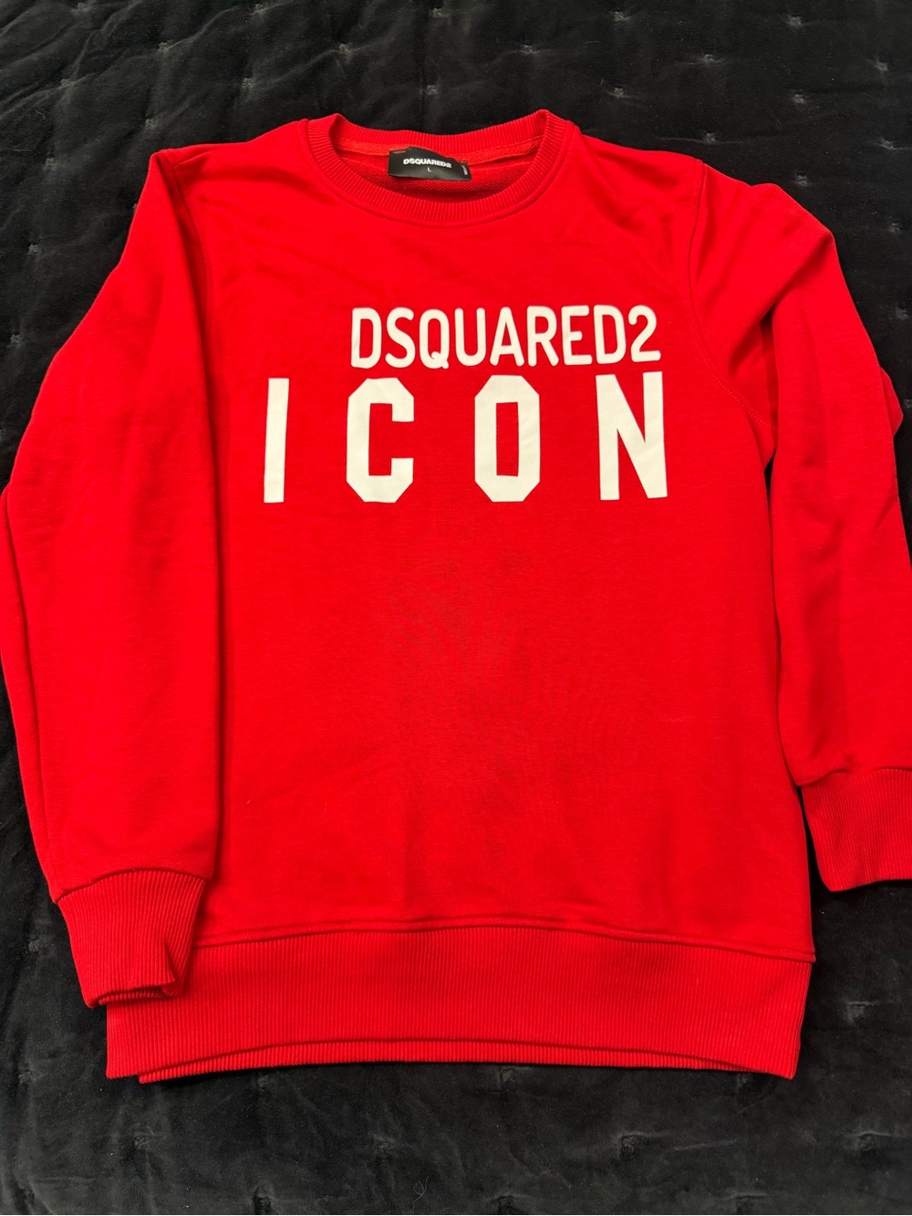 DSQUARED2 Red ICON Crewneck Sweatshirt with White Logo